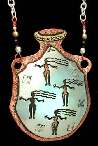 samarra ancient pottery pendant necklace