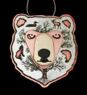 bearhead pin pendant necklace bear head