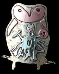 pin brooch owl siberia shaman