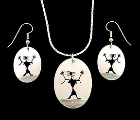 shaman female dancing woman earrings necklace pendant